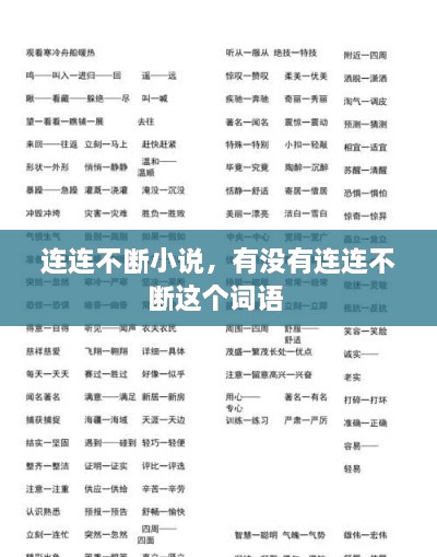 连连不断小说，有没有连连不断这个词语 