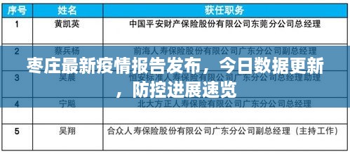 枣庄最新疫情报告发布，今日数据更新，防控进展速览