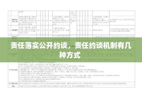 责任落实公开约谈，责任约谈机制有几种方式 