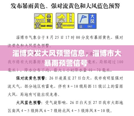 淄博突发大风预警信息，淄博市大暴雨预警信号 