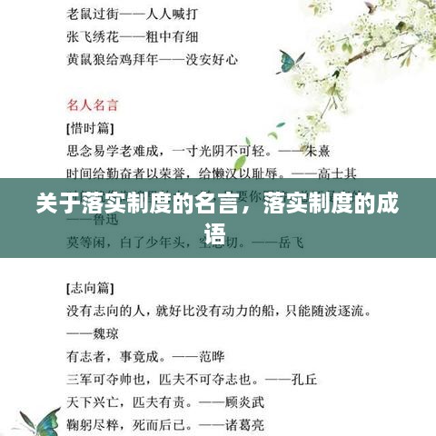 关于落实制度的名言，落实制度的成语 
