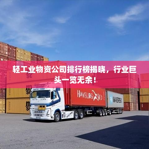 轻工业物资公司排行榜揭晓，行业巨头一览无余！