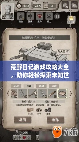 荒野日记游戏攻略大全，助你轻松探索未知世界！