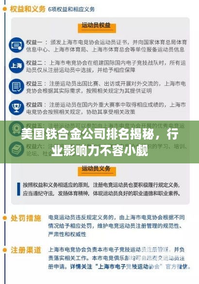 美国铁合金公司排名揭秘，行业影响力不容小觑